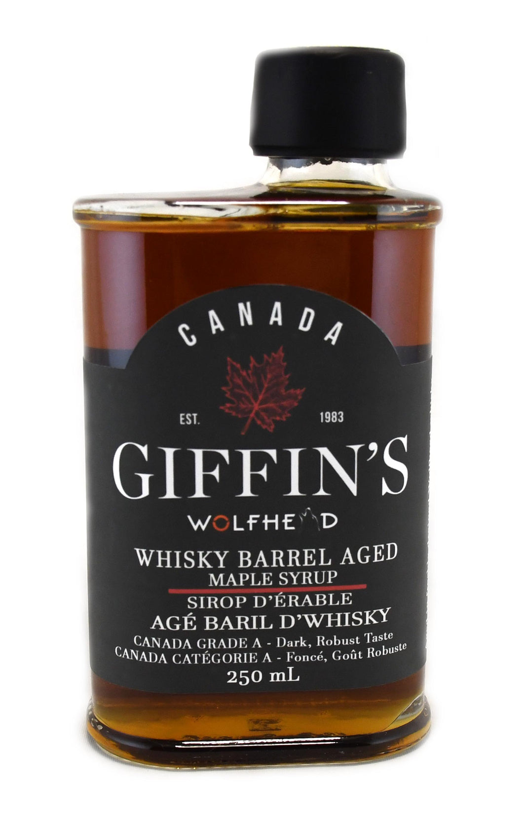 250ml Whisky Barrel Aged Syrup - Canada Grade A - Dark